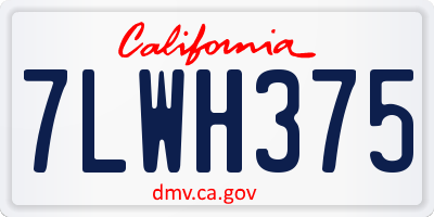 CA license plate 7LWH375
