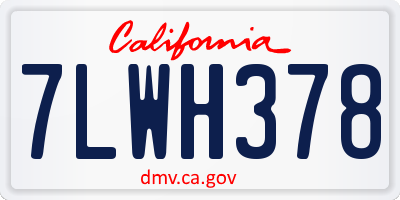 CA license plate 7LWH378