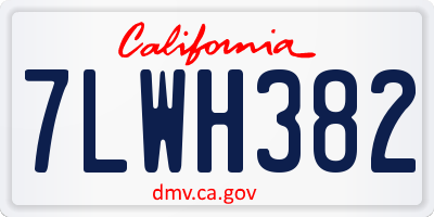 CA license plate 7LWH382