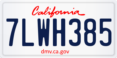 CA license plate 7LWH385