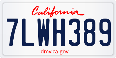 CA license plate 7LWH389