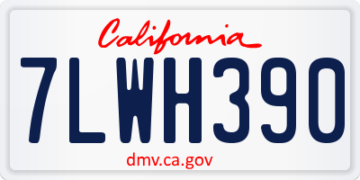CA license plate 7LWH390