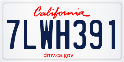 CA license plate 7LWH391
