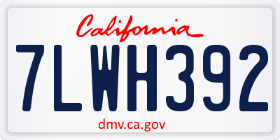 CA license plate 7LWH392