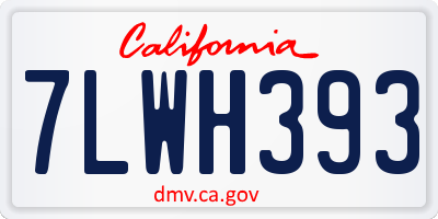 CA license plate 7LWH393