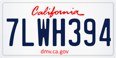 CA license plate 7LWH394