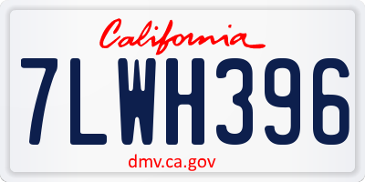 CA license plate 7LWH396