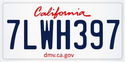 CA license plate 7LWH397