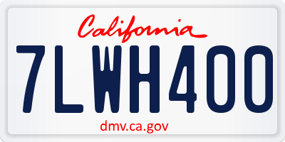 CA license plate 7LWH400