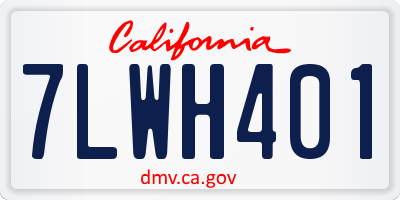 CA license plate 7LWH401