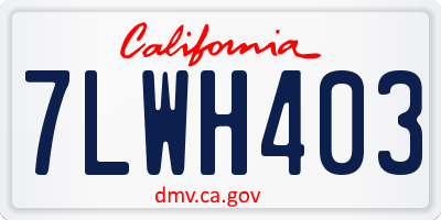 CA license plate 7LWH403