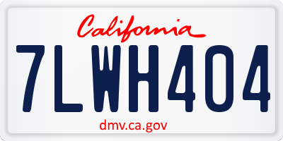 CA license plate 7LWH404