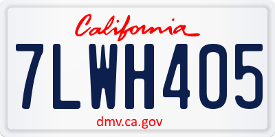 CA license plate 7LWH405
