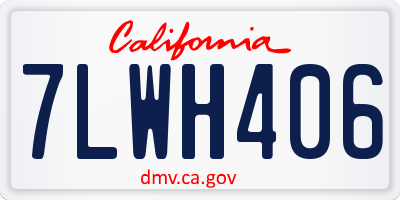 CA license plate 7LWH406