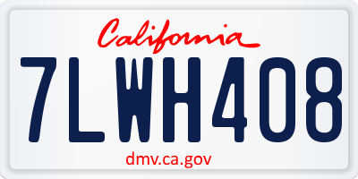 CA license plate 7LWH408