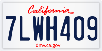 CA license plate 7LWH409