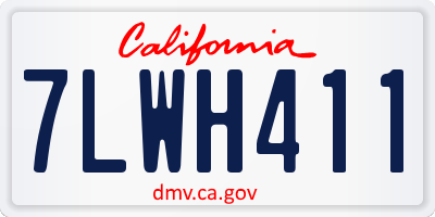 CA license plate 7LWH411