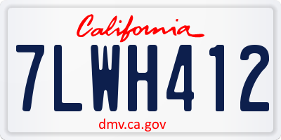 CA license plate 7LWH412
