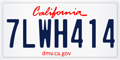 CA license plate 7LWH414