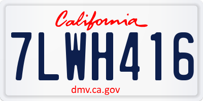 CA license plate 7LWH416