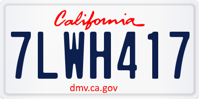 CA license plate 7LWH417