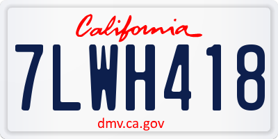 CA license plate 7LWH418