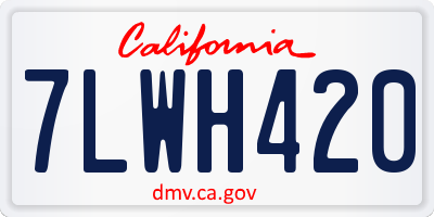 CA license plate 7LWH420