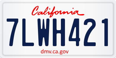 CA license plate 7LWH421