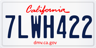 CA license plate 7LWH422
