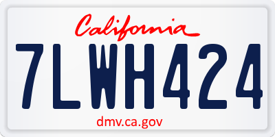 CA license plate 7LWH424