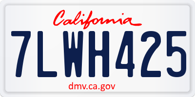 CA license plate 7LWH425