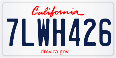 CA license plate 7LWH426