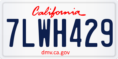 CA license plate 7LWH429