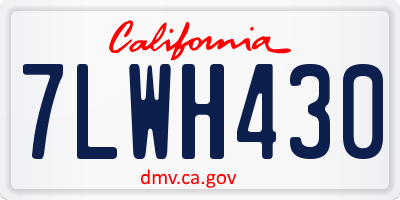 CA license plate 7LWH430