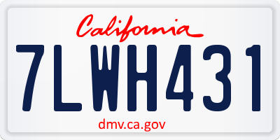 CA license plate 7LWH431