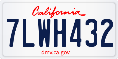 CA license plate 7LWH432