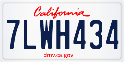 CA license plate 7LWH434