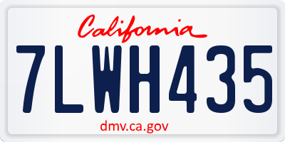 CA license plate 7LWH435