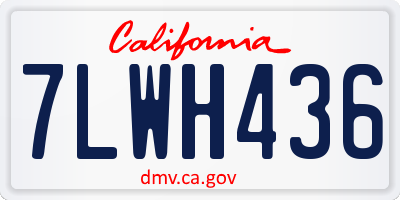 CA license plate 7LWH436