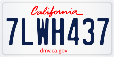 CA license plate 7LWH437