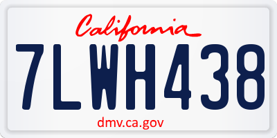 CA license plate 7LWH438