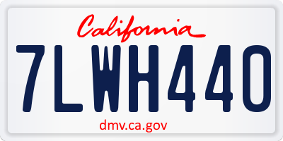 CA license plate 7LWH440