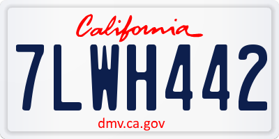 CA license plate 7LWH442