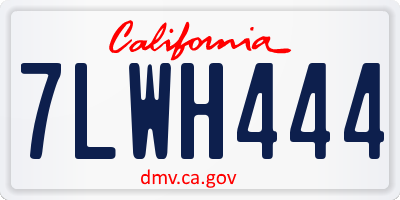 CA license plate 7LWH444