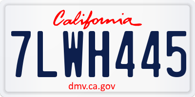 CA license plate 7LWH445