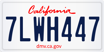 CA license plate 7LWH447