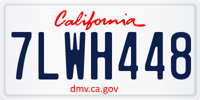 CA license plate 7LWH448