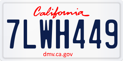 CA license plate 7LWH449