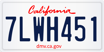 CA license plate 7LWH451