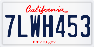 CA license plate 7LWH453